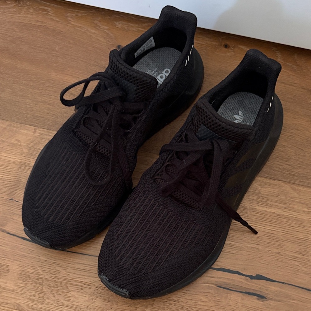 Adidas Black Knit Lace-Up Sneakers